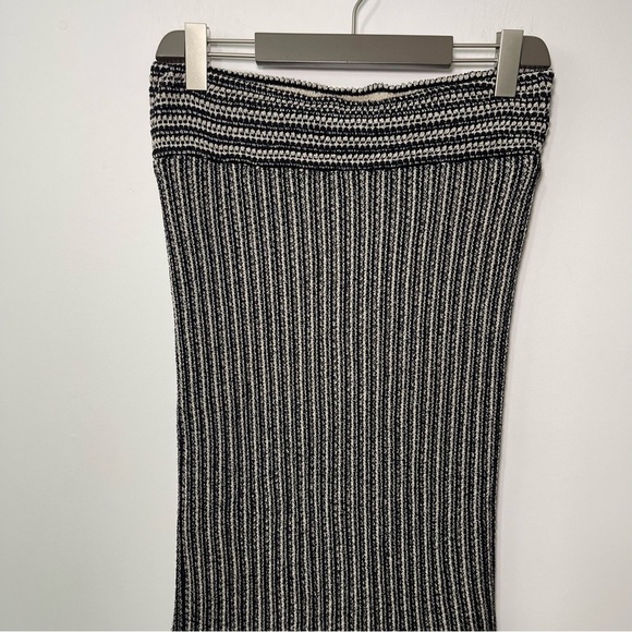 Rachel by Rachel Roy Women’s Black & Beige Ribbed Knit Midi pencil Skirt Size M - Picture 2 of 8